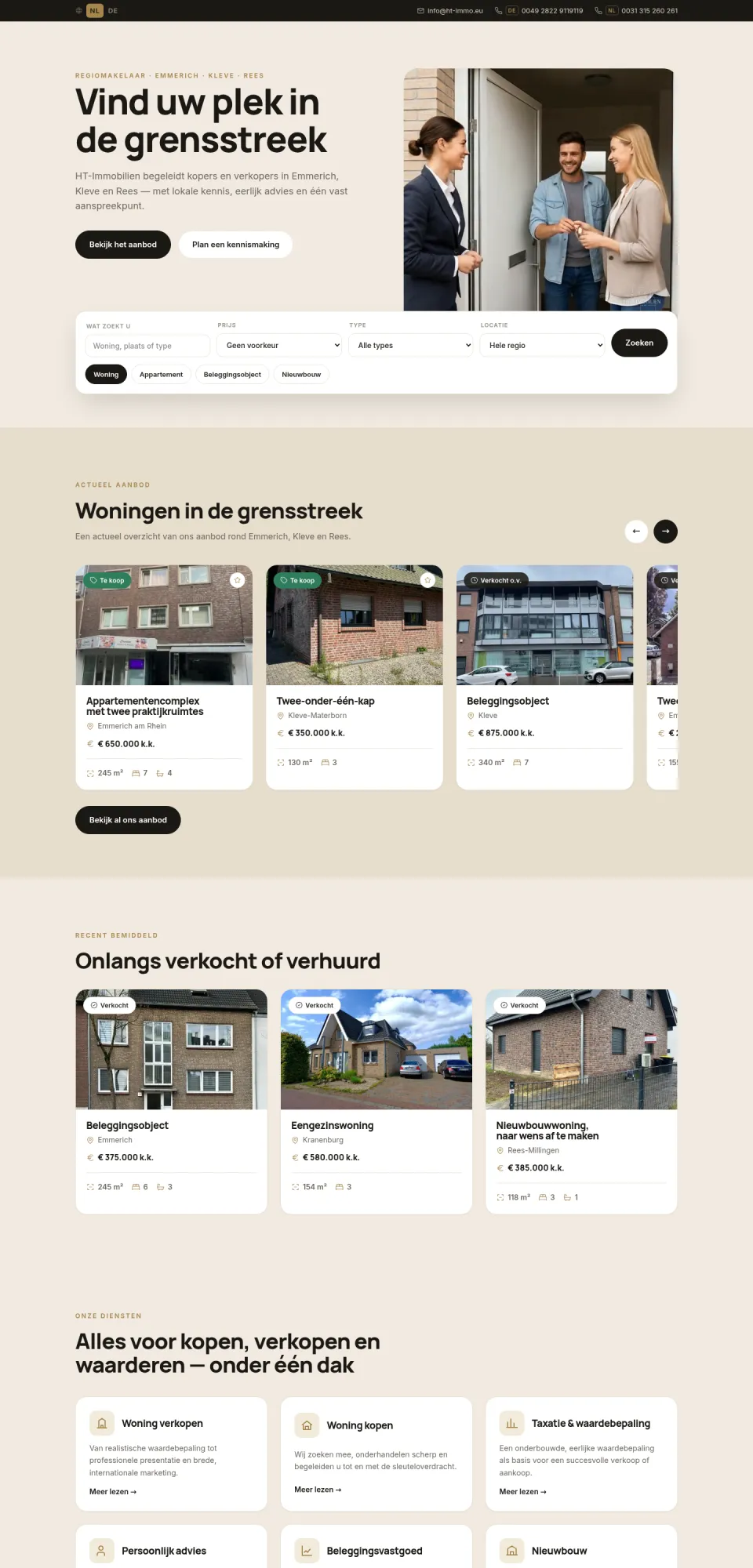 Website van HT-Immobilien