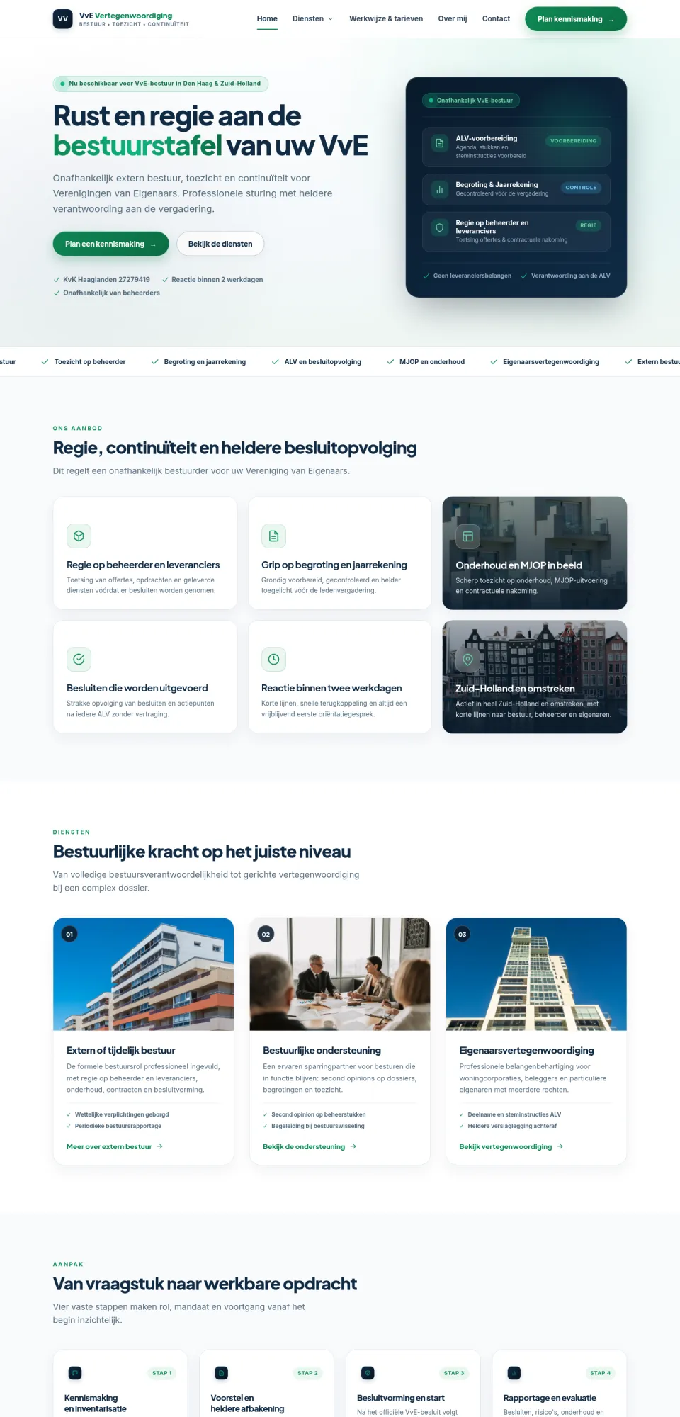Website van VvE Vertegenwoordiging